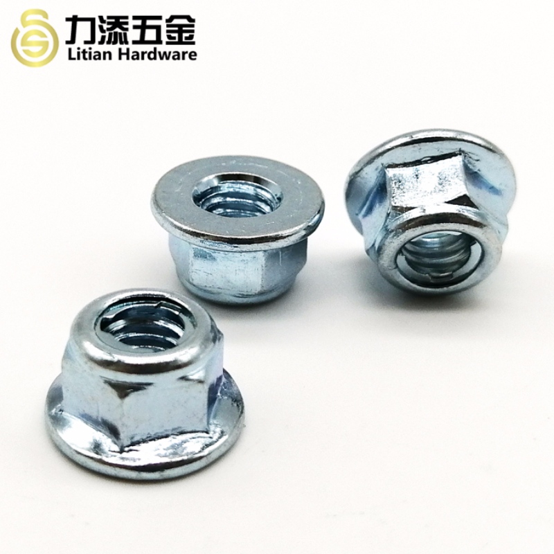 DIN980 GB6184 GB6185 carbon steel metal flange self lock nut