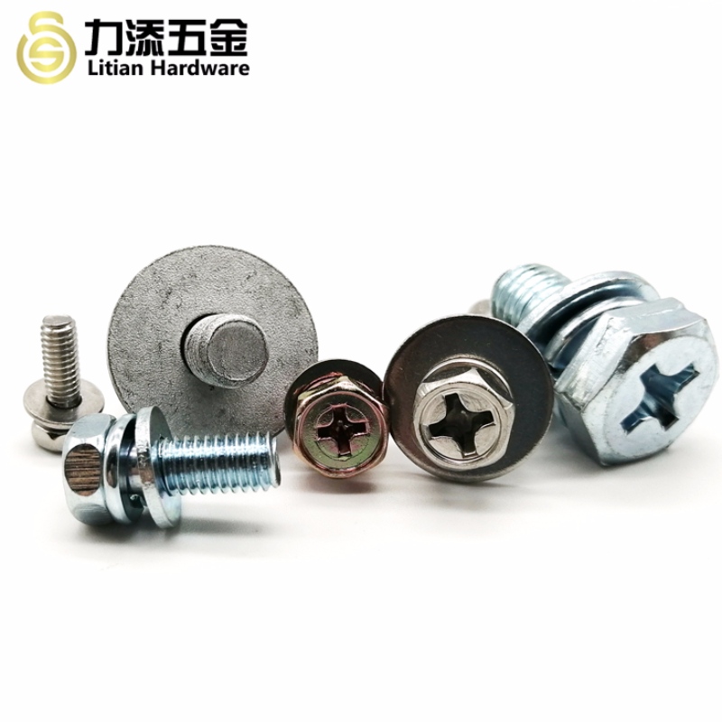 Different sizes steel washer & bolts